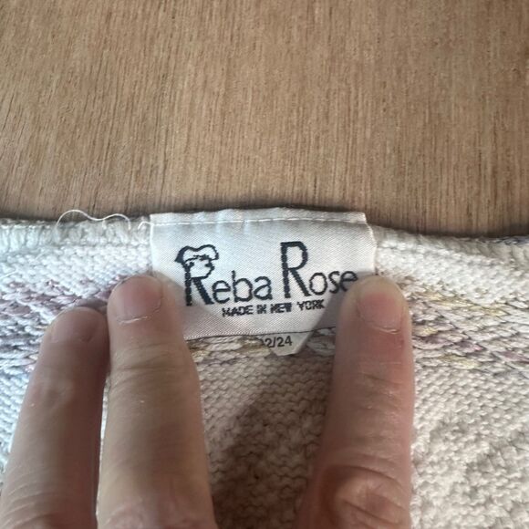 Vintage Reba Rose 22/24 Plus Size Knit Top Button Front Cotton Boho USA - Picture 3 of 4